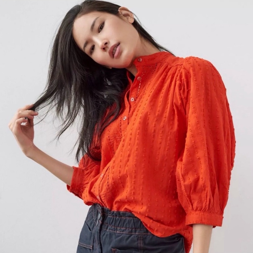 Pilcro Red Button Down Shirt